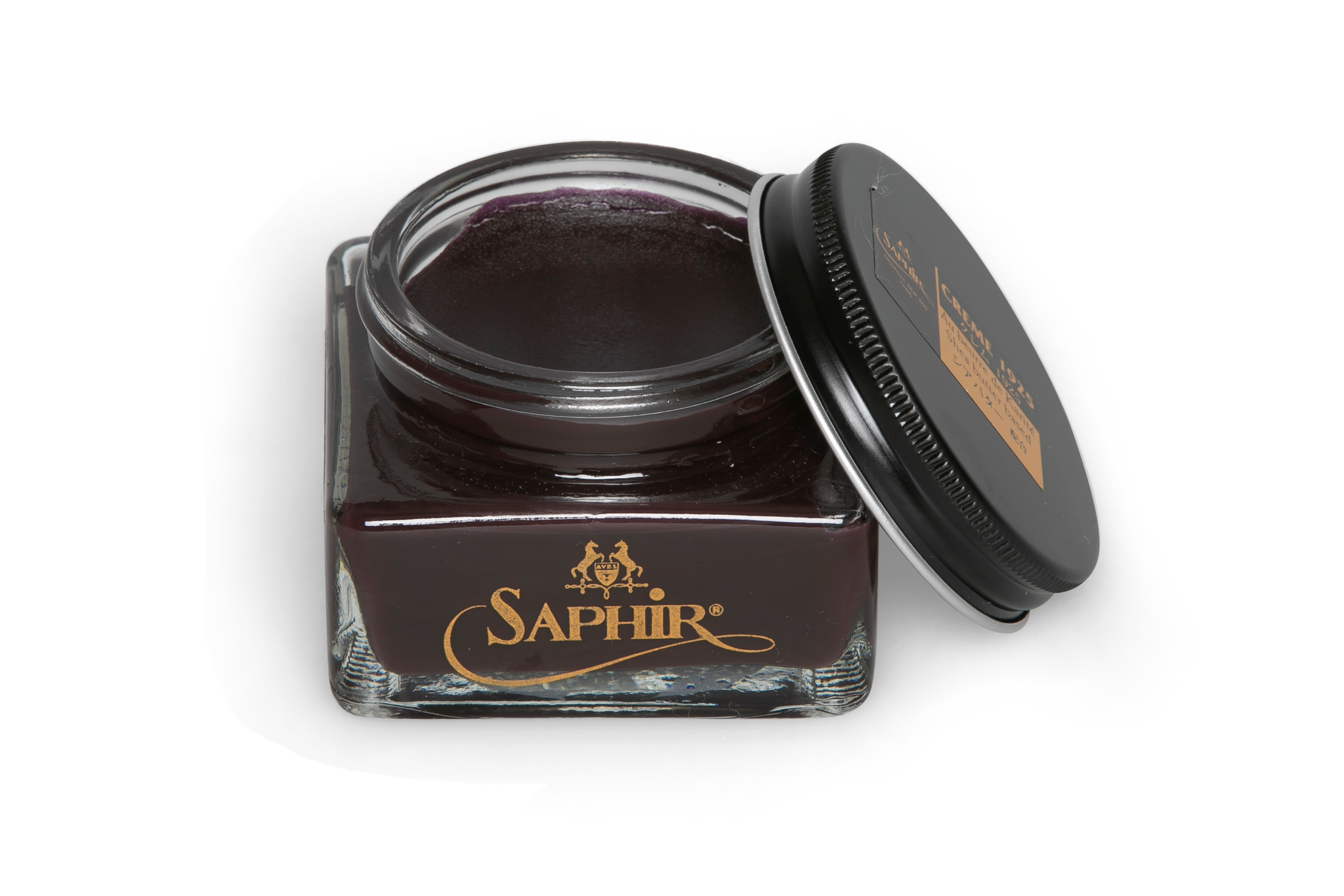 Saphir Pommadier cream in Burgundy colour for premium shoe care