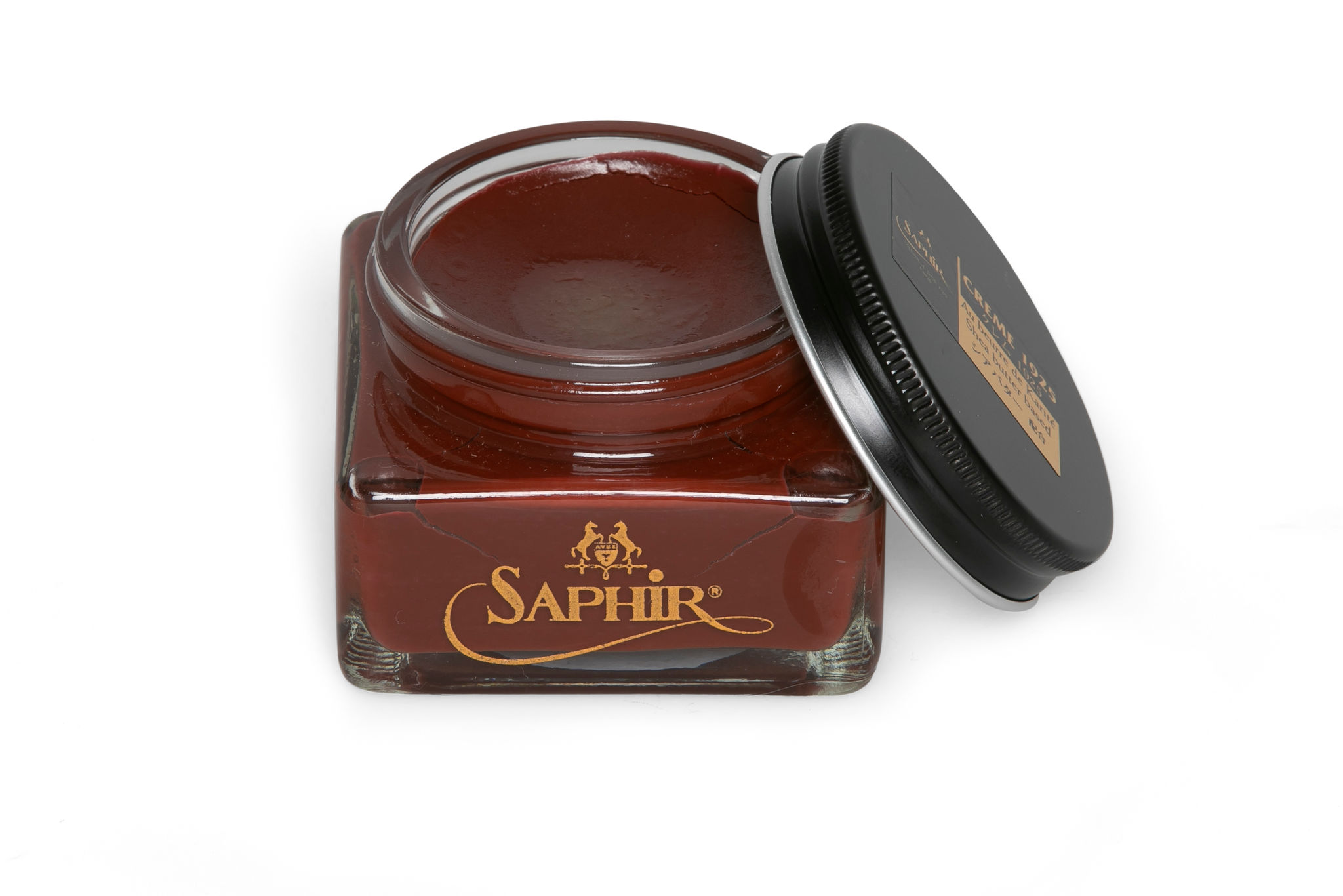 Saphir Pommadier cream in Mahogany colour for premium shoe care